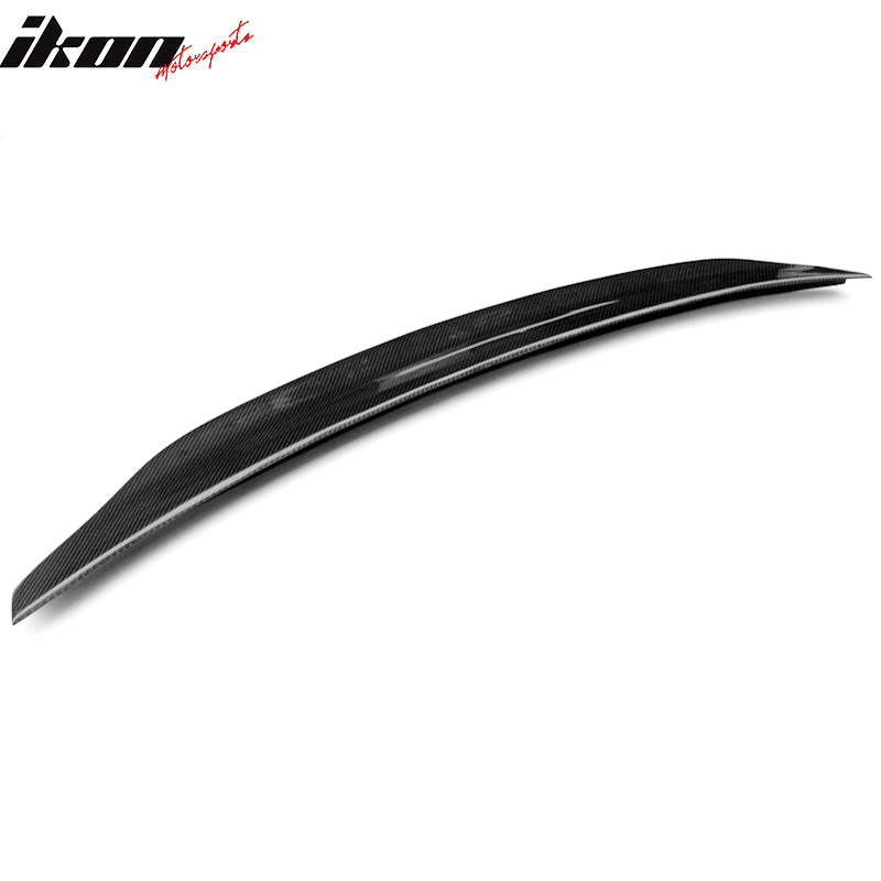 IKON MOTORSPORTS, Trunk Spoiler Compatible With 2017-2020 Audi A4 B9, CA Style Matte Carbon Fiber Rear Spoiler Wing, 2018 2019