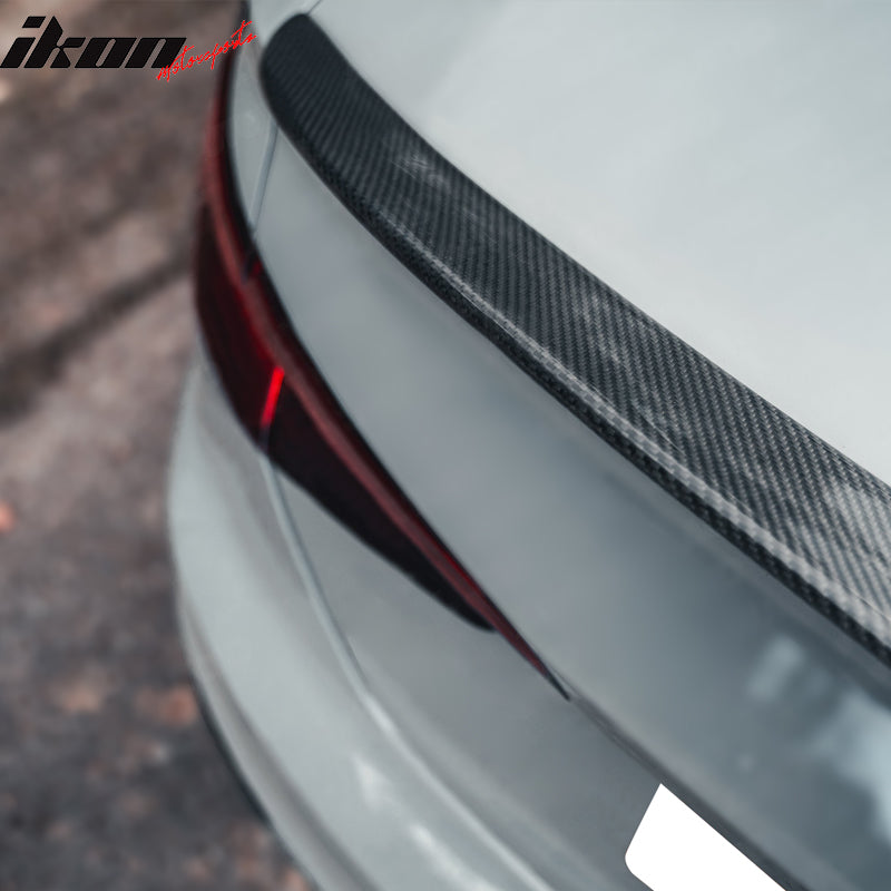Fits 17-23 Audi A4 B9 Sedan 4Dr S4 Style Rear Trunk Spoiler Wing Carbon Fiber CF
