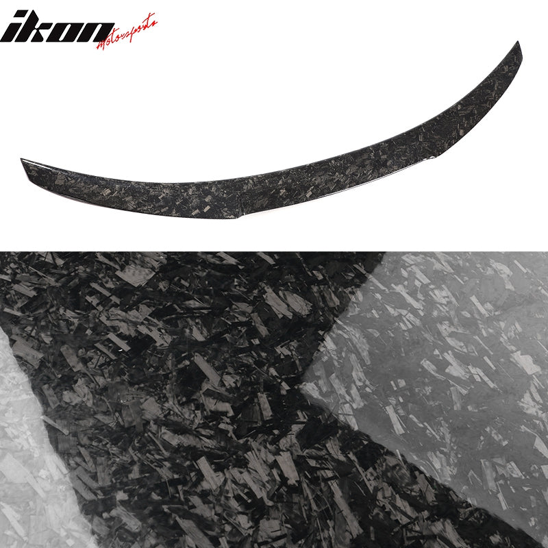 IKON MOTORSPORTS, Trunk Spoiler Compatible With 2012-2019 BMW F30 F80, Matte Forged Carbon Fiber M4 Style Rear Spoiler Wing, 2013 2014 2015 2016 2017 2018