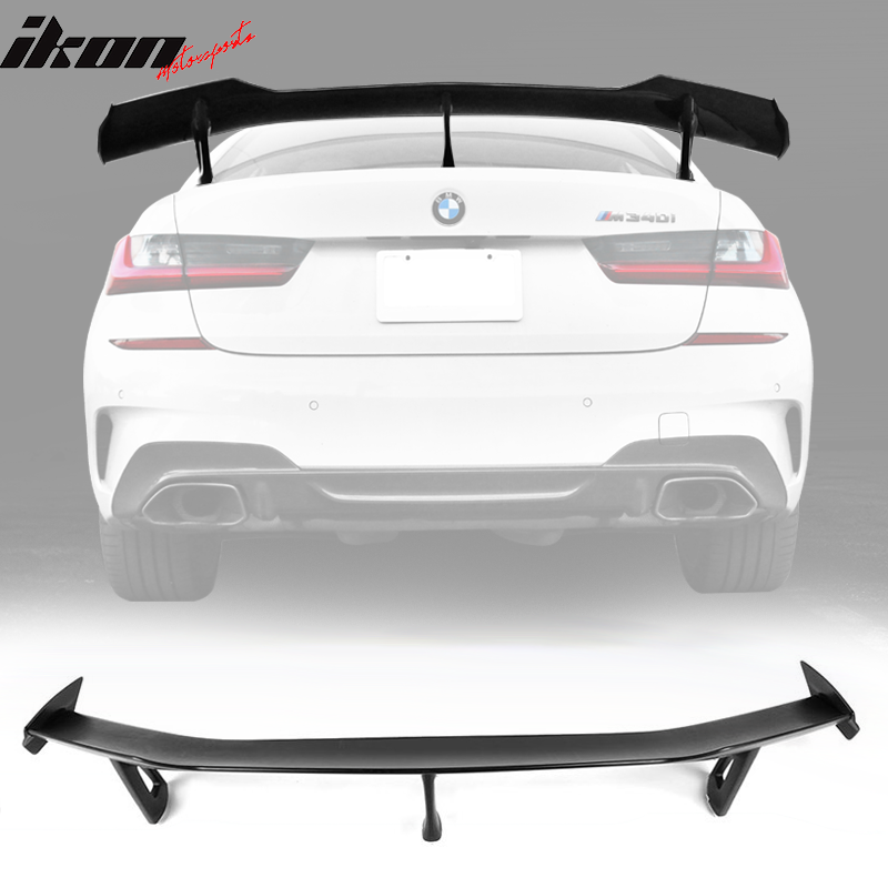 Universal Fitment 3 Post Unpainted Black Rear Spoiler Wing ABS