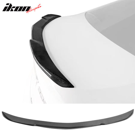 IKON MOTORSPORTS, Trunk Spoiler Compatible With 2020-2023 Cadillac CT5, CS Style ABS Plastic Rear Trunk Tailgate Spoiler Wing Flap Lip 1 PCS
