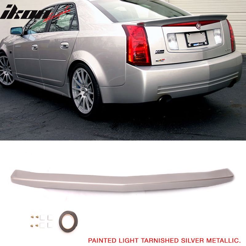 Compatible With 2003-2007 Cadillac CTS Sedan Factory Style Rear Trunk Spoiler ABS Flush Mount