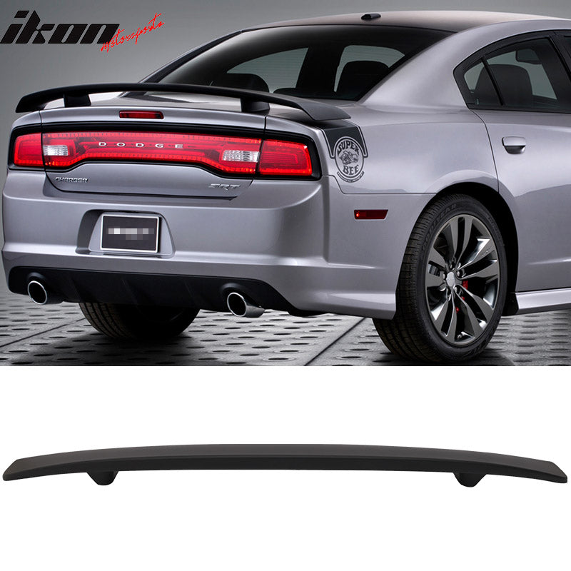 2011-2023 Dodge Charger Unpainted Black Rear Spoiler Wing ABS