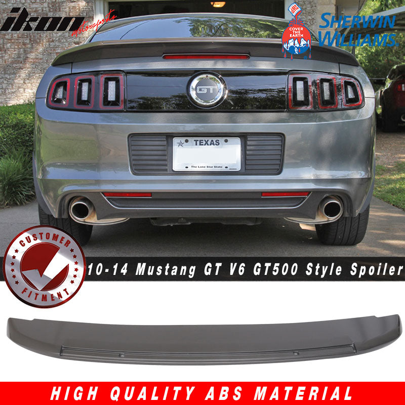 Compatible With 10-14 Ford Mustang GT V6 GT500 Style Trunk Spoiler - ABS