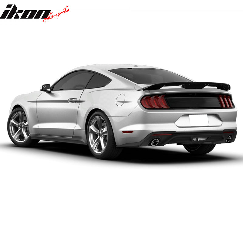 IKON MOTORSPORTS, Trunk Spoiler Compatible With 2015-2022 Ford Mustang Coupe, Rear Trunk Lip Wing Spoiler Rear Lid Wing ABS Plastic GT500 Style, 2016 2017 2018 2019 2020