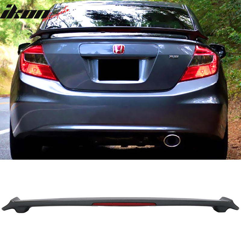 Compatible With 12-15 Civic 9Th Sedan Trunk Spoiler Brake Light