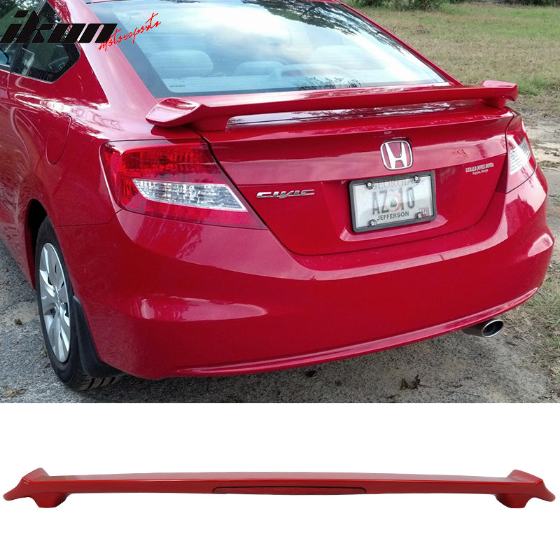 Compatible With 1215 Civic 9Th Coupe Trunk Spoiler Brake Light Ikon Motorsports