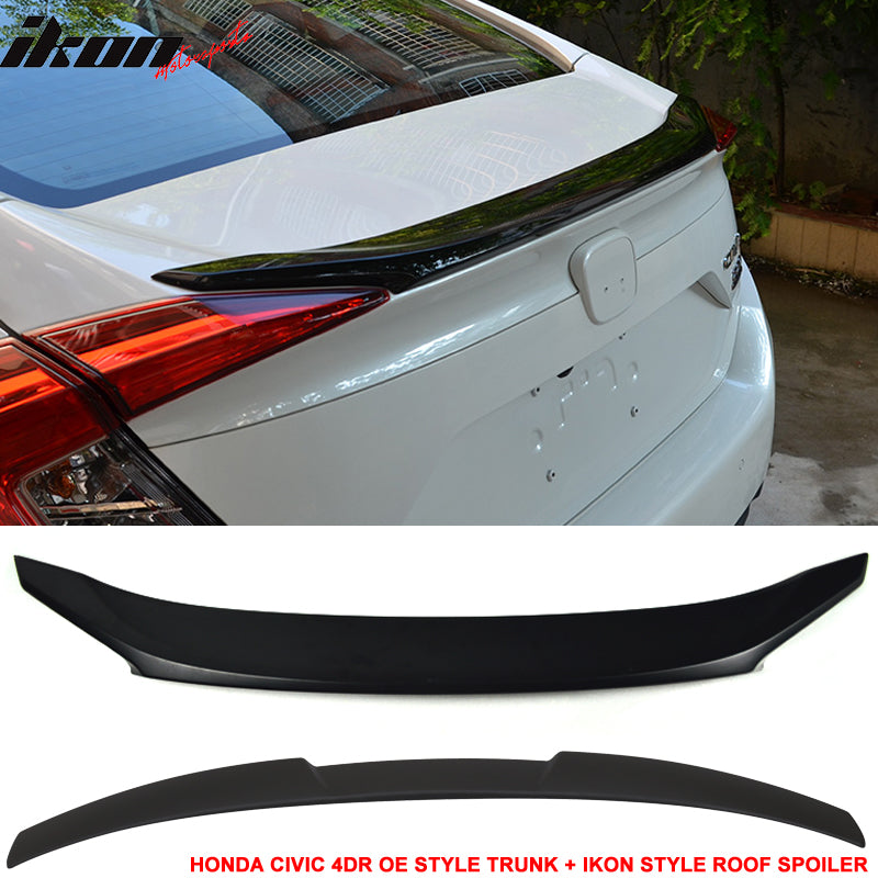 Trunk Spoiler Compatible With 2016-2021 Honda Civic, Trunk Spoiler ...