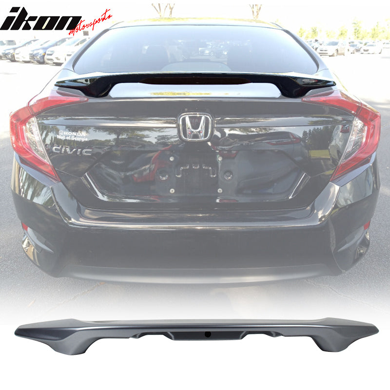 2016-2021 Honda Civic X Sedan Trunk Spoiler with LED Brake Light ABS