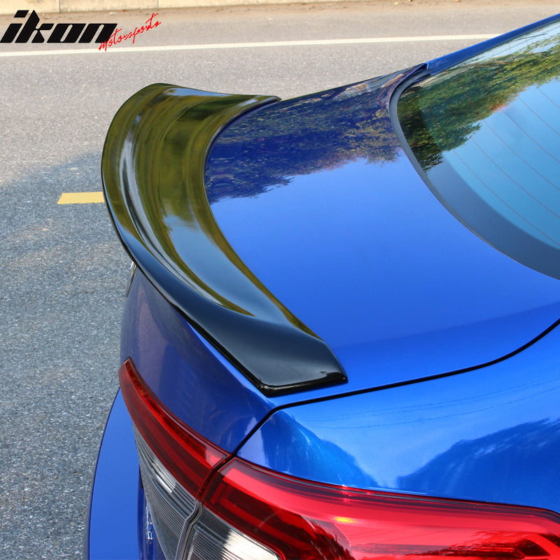 IKON MOTORSPORTS, Duckbill Trunk Spoiler Compatible With 2022 Honda Civic Sedan 4-Door, IKON Style ABS Plastic Rear Tail Trunk Wing Spoiler Lip