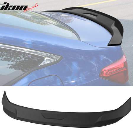 IKON MOTORSPORTS, Trunk Spoiler Compatible With 2022 Honda Civic Sedan 4-Door, JDM Style ABS Plastic Rear Tail Trunk Wing Spoiler Lip