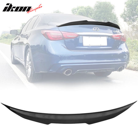 Fits 14-24 Infiniti Q50 PSM Style Trunk Lid Lip Spoiler Wing ABS