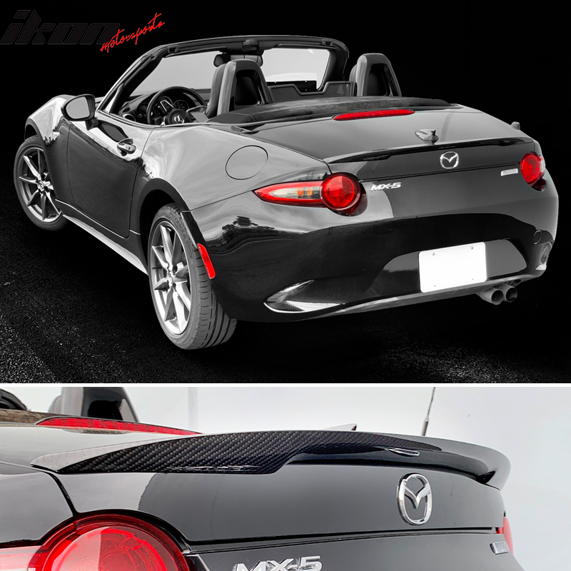 Fits 16-23 Mazda MX-5 Miata 4TH ND P Style Trunk Spoiler - Matte Carbon Fiber