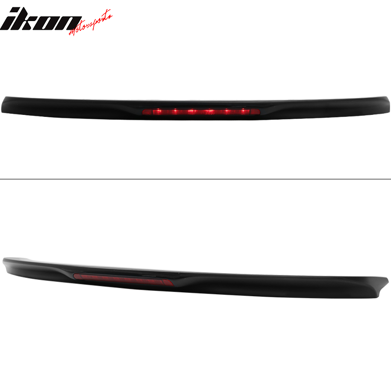 IKON MOTORSPORTS, Trunk Spoiler Compatible with 2014-2019 Toyota Corolla, Factory Style Painted ABS Rear Trunk Lid Spoiler Wing Lip with 3rd Brake LED Light