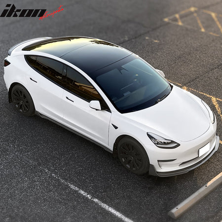 Fits 17-23 Tesla Model 3 IKON Style Rear Trunk Spoiler Wing Real Carbon Fiber