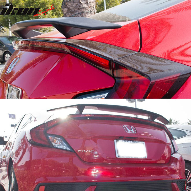 Compatible With 2016-2020 Honda Civic Coupe 2Dr Ikon Type A Trunk Spoiler Si Sport Rear Wing