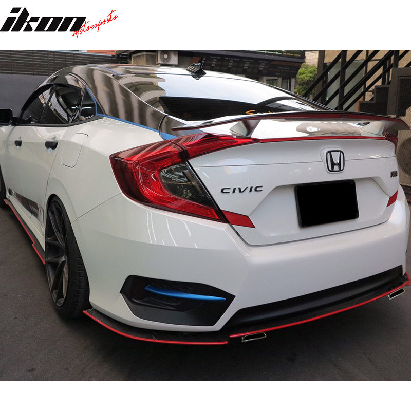 Compatible With 2016-2021 Honda Civic Sedan 4Dr Ikon Type A Trunk Spoiler Si Sport Rear Wing