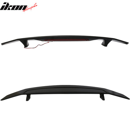 Compatible With 2016-2020 Honda Civic Coupe 2Dr Trunk Spoiler Si Sport Wing & LED - Glossy Black ABS
