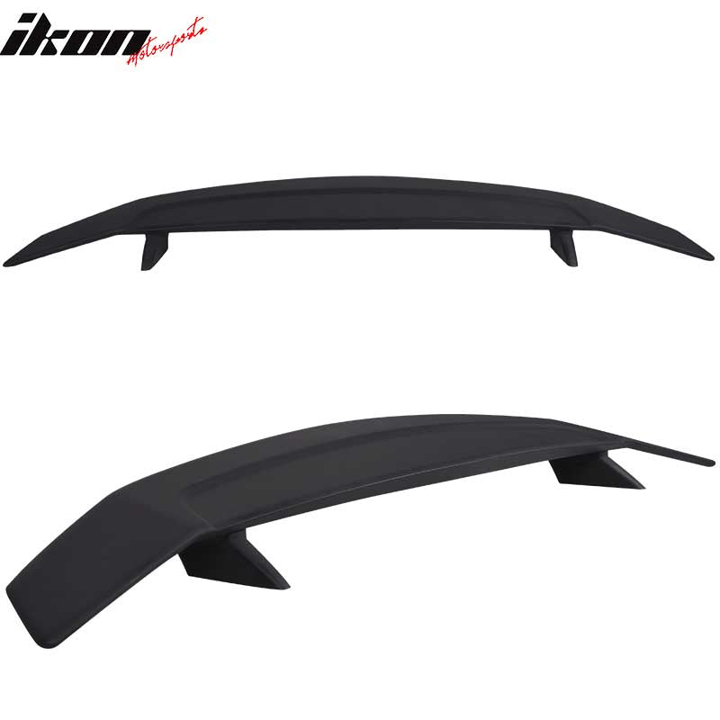 Compatible With 2016-2020 Honda Civic Coupe 2Dr Trunk Spoiler Si Sport Wing & LED - Matte Black ABS