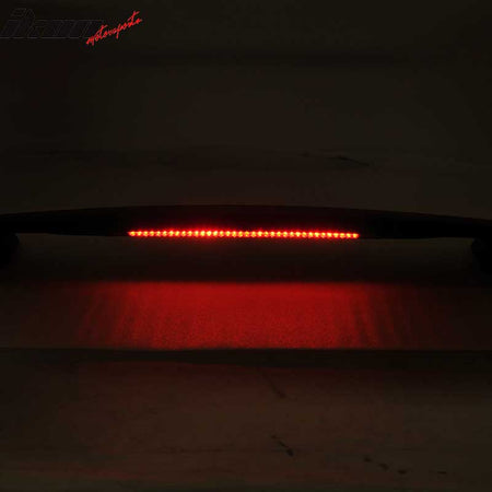 Universal 52" Rear Trunk Spoiler Wing Lip W/3RD Brake Light ABS Matte Black