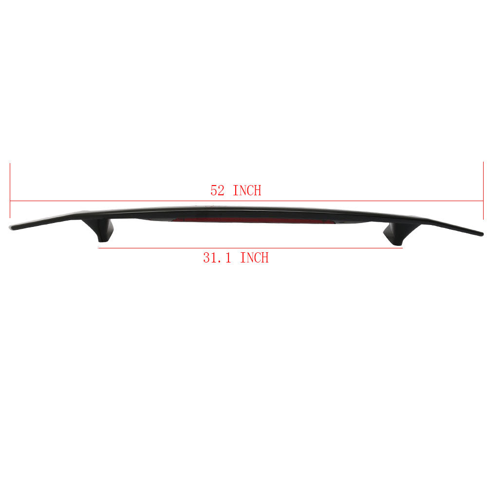 IKON MOTORSPORTS Gloss Black Rear Trunk Spoiler – Universal 2 Post With 3rd Brake Light