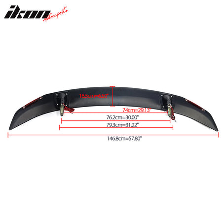 Universal Fitment Rear Trunk Spoiler Deck Wing With 2 Post&LED Turn Signal Light