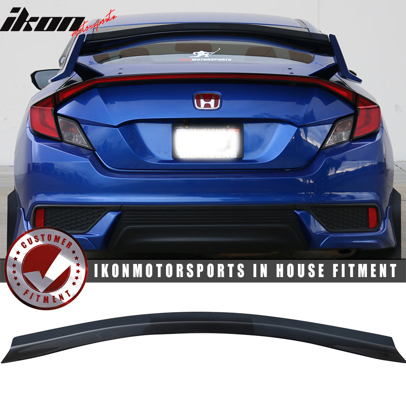 Top Gurney Flap Trunk Spoiler for Honda Civic 2016-2021 Smoke Acrylic
