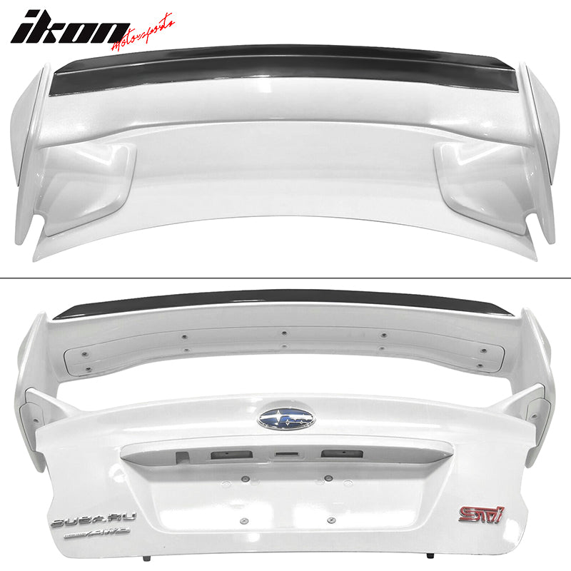 Fits 15-21 Subaru WRX STi Top Gurney Flap Add-On Trunk Spoiler Wing Transparent