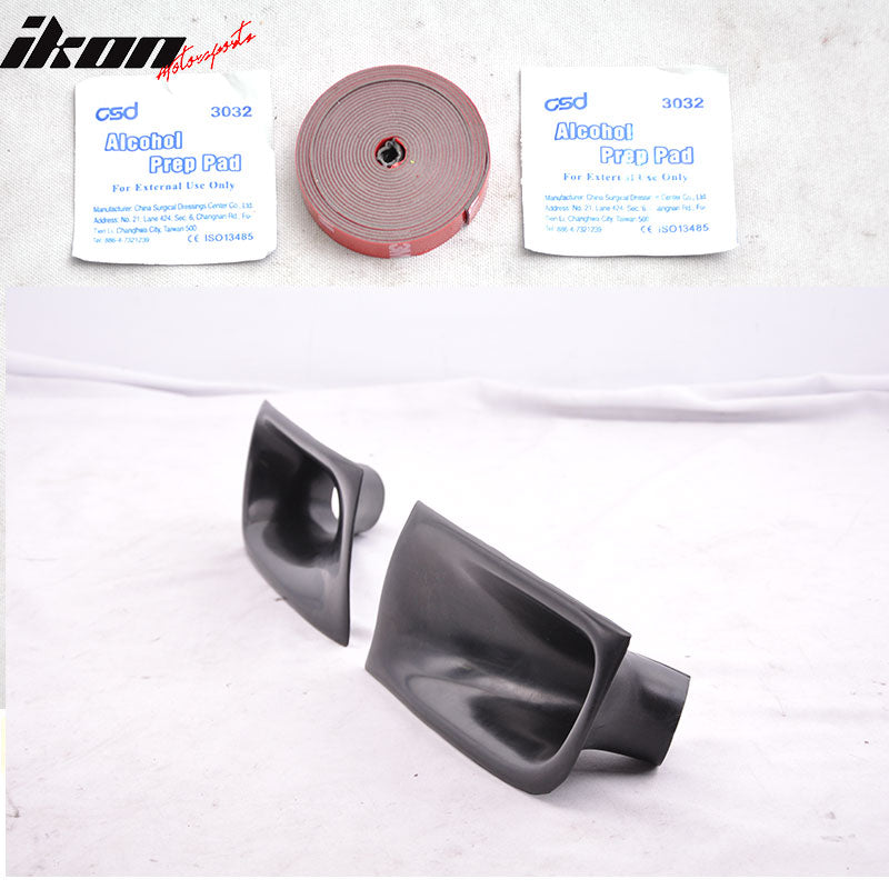 Air Duct Scoop Vents Compatible With 1992-1995 Honda Civic 2&3 Door, J Style Flexible Poly-urethane by IKON MOTORSPORTS, 1993 1994