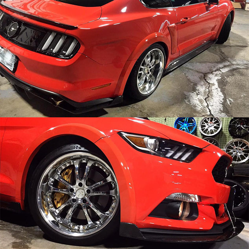 Compatible With 2015 2017 Ford Mustang Front Rear 4 Wheels Street Fender Flares Painted Factory Color Ikon Motorsports