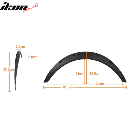 Ikon V2 Universal 50mm Thickness Front PU Fender Flares