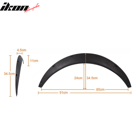 Ikon V2 Universal 70mm Thickness Rear PU Fender Flares