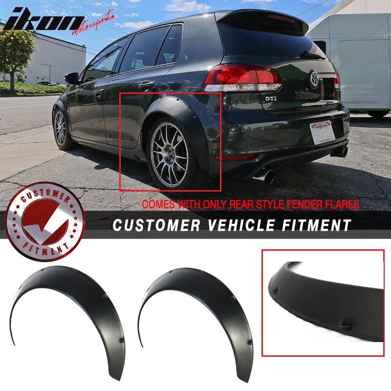 Universal Fit 90MM 2PC Rear Fender Flares Wide Body Wheel Arches PP