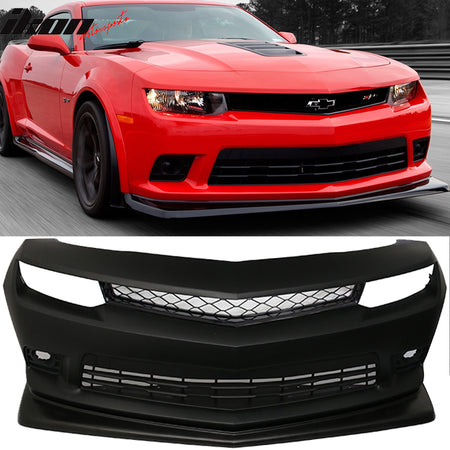 Fits 14-15 Chevrolet Camaro SS Style PP Front Bumper Cover W/Lip + Rear Diffuser