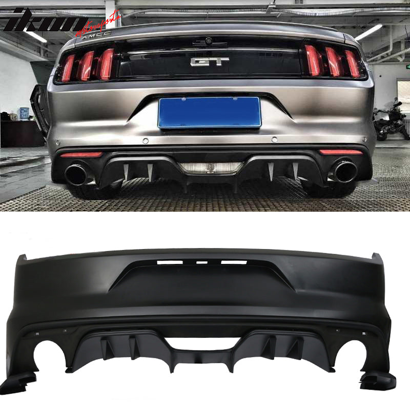 Fits 15-17 Mustang Premium Rear Bumper & R Spec 3 Pc Rear Diffuser