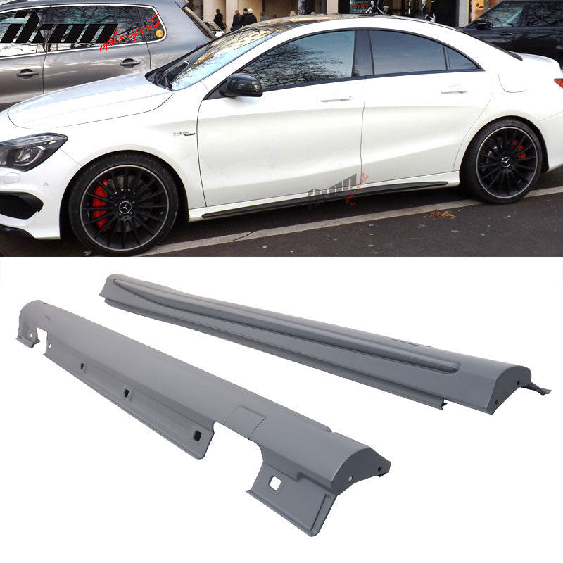2013-2016 Benz C117 CLA-Class AMG Style Unpainted Black Side Skirts PP