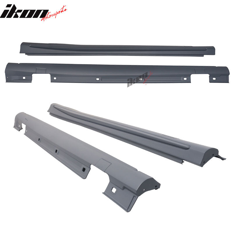 Side Skirts Compatible With 2013-2016 Mercedes W117 CLA-Class, AMG Style Unpainted PP Side Sides Sideskirt Rocker Moulding by IKON MOTORSPORTS, 2014 2015