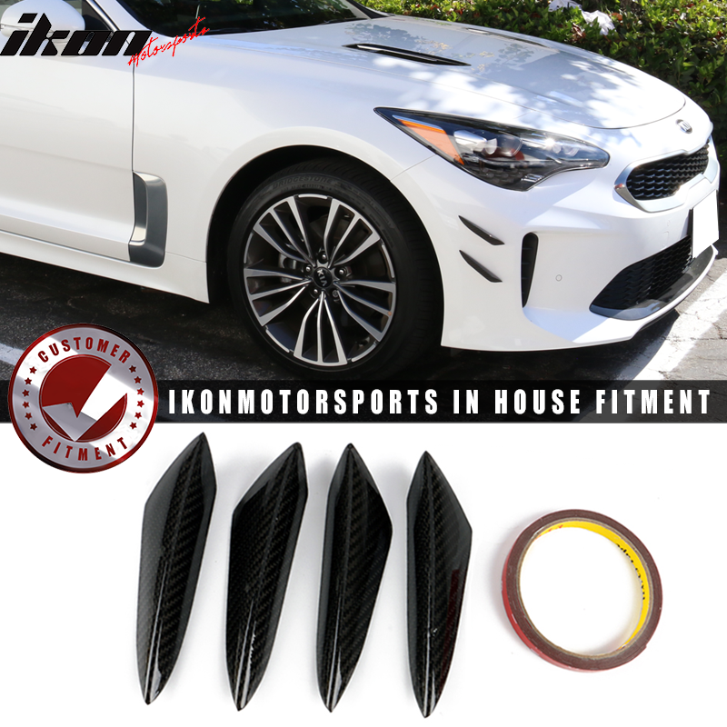 Universal V3 Style Front Bumper Lip Canards Splitters Fin 4Pc CF