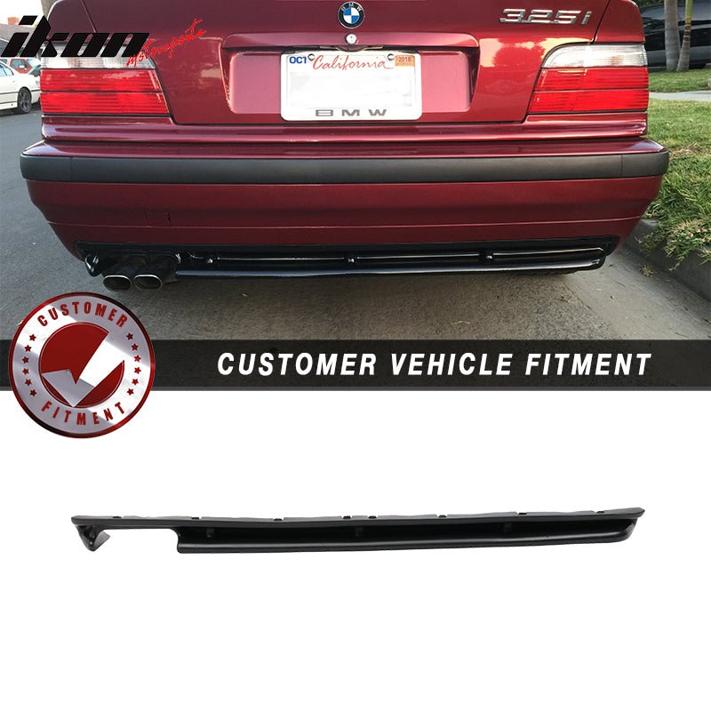 1992-1999 BMW E36 3-Series MT 2Dr 4Dr M3 Style Rear Bumper Diffuser PU