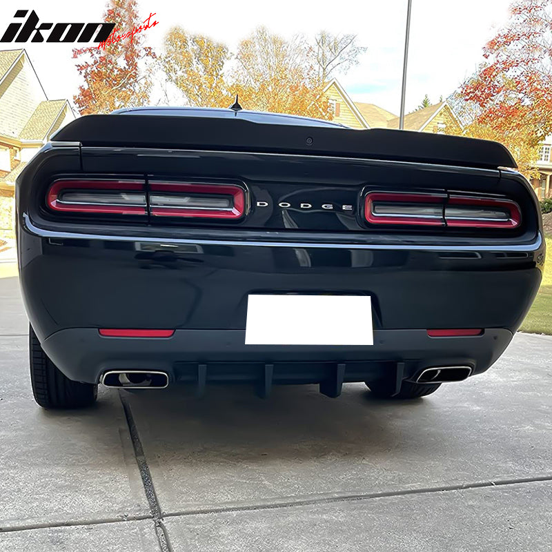 2015-2023 Dodge Challenger Unpainted Rear Bumper Lip Diffuser 4 Fin PP