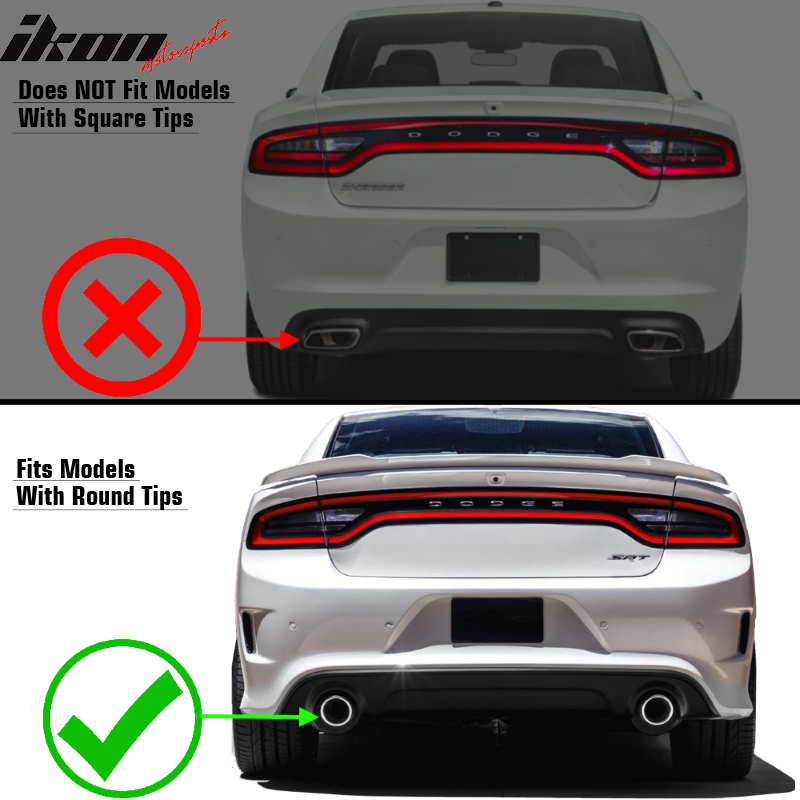 Fits 15-23 Charger SRT Rear Bumper Diffuser Valance W/ LED Brake Light Lamp