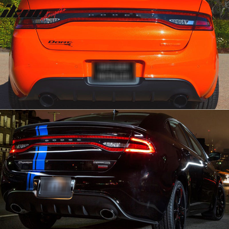 Rear Diffuser Compatible With 2013 2017 Dodge Dart Ikon Style Unpainted Black Polyurethane PU Spoiler Splitter Valance Chin Bodykit by IKON MOTORSPORTS 2014 2015 2016 Ikon Motorsports