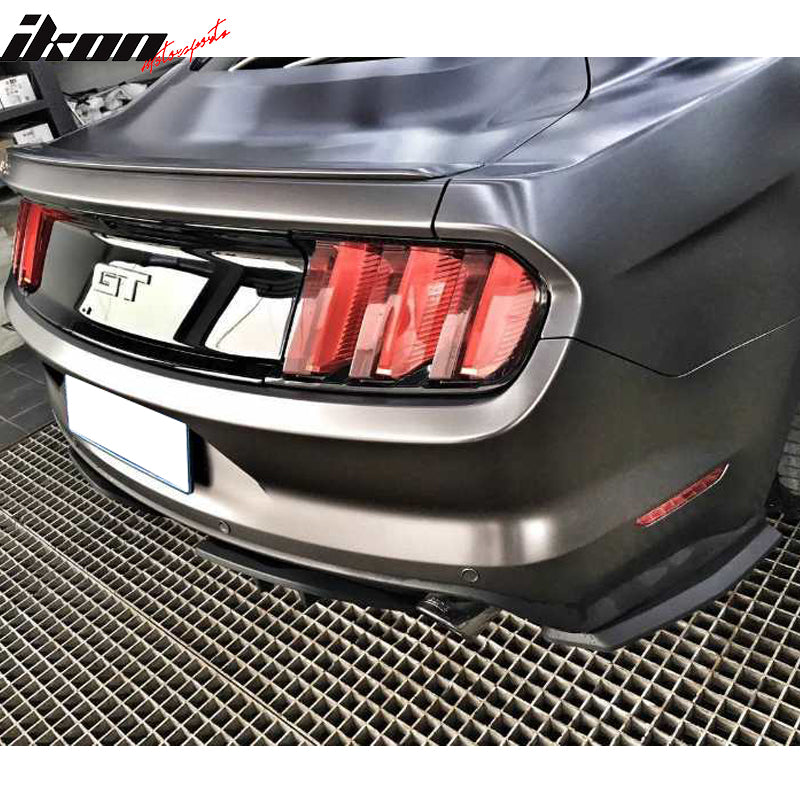 Fit 15-17 Ford Mustang Premium R Style Rear Bumper Lip Diffuser Side Valance 3PC