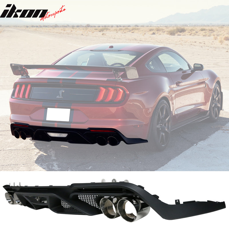 Pp Rear Bumper IKON MOTORSPORTS, Rear Bumper Lip Compatible With 2018-2023 Ford ...
