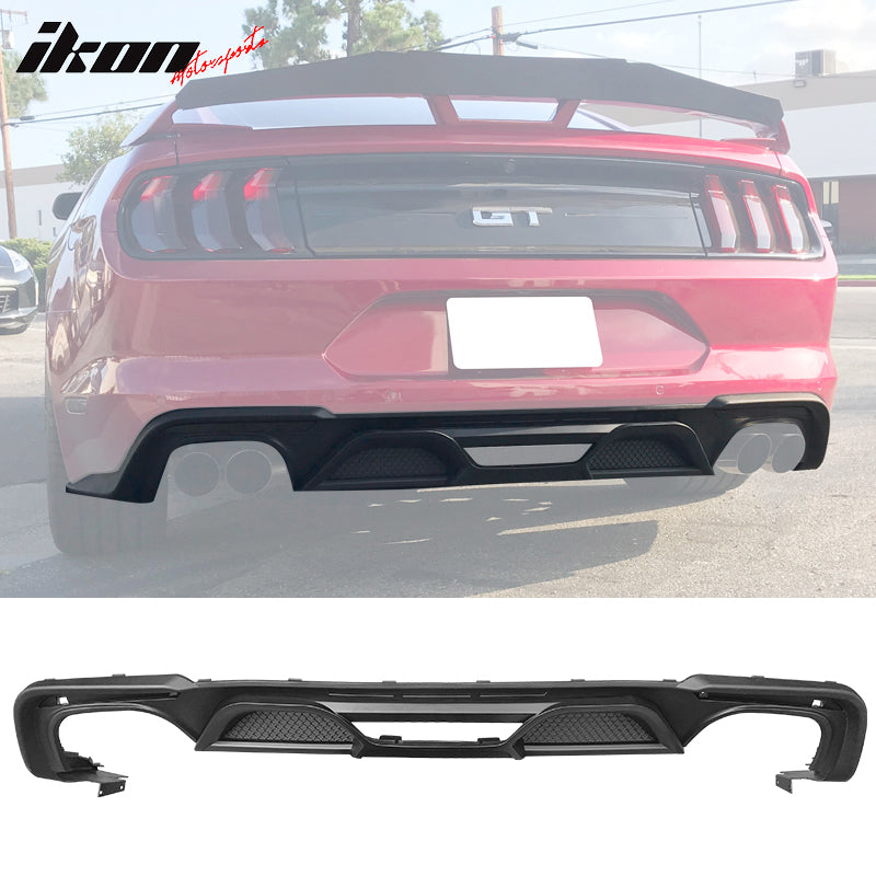 IKON MOTORSPORTS, Rear Diffuser Compatible With 2018-2023 Ford Mustang ...