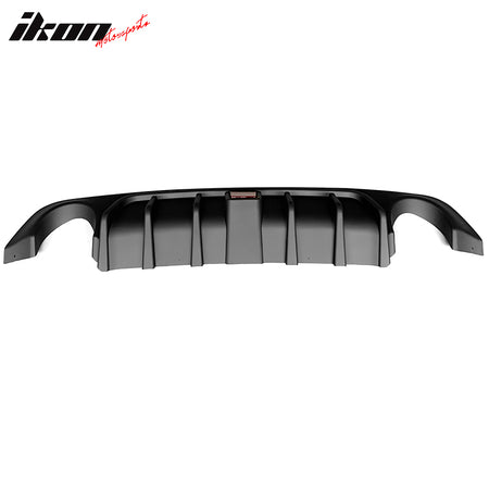 IKON MOTORSPORTS, Rear Diffuser Compatible With 2018-2022 infiniti Q50, PP Add-On Rear Bumper Lip Diffuser Spoiler Splitter Kit With Brake Light