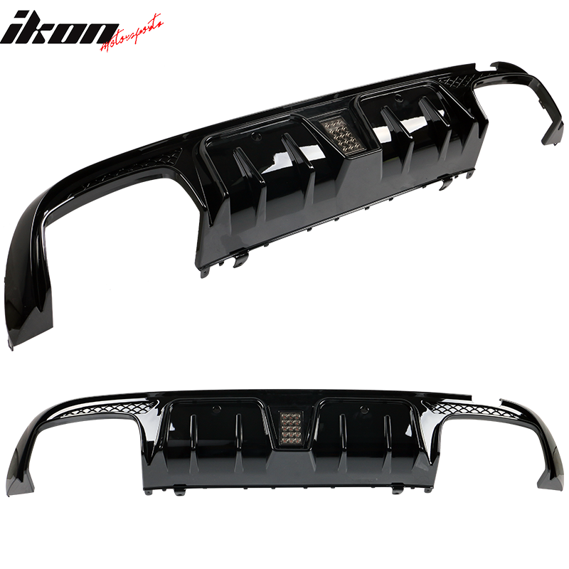 Fits 15-21 Benz W205 C-Class C63 C63S AMG B Style Rear Diffuser + Exhaust Tips
