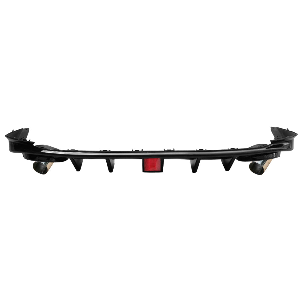 IKON MOTORSPORTS, Rear Diffuser Compatible With 2018-2024 Toyota Camry LE XLE, PP Rear Bumper Lip with 3RD Brake Light and 93MM Tips, 2019 2020