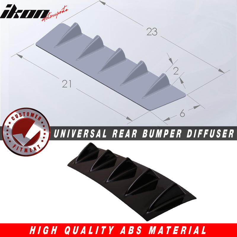 23" x 6" Ikon Style Universal Rear Bumper Diffuser 5 Fins