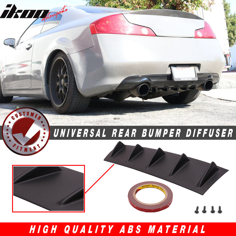 23" x 6" Ikon Style Universal Rear Bumper Diffuser 5 Fins